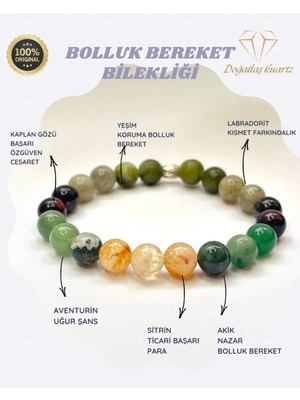 Bolluk Bereket Doğaltaş Bileklik. Sertifikalı Orjinal Doğaltaş