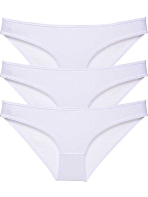 Çerçici 3 Adet Süper Eko Set Likralı Kadın Slip Külot Beyaz-Royaleks