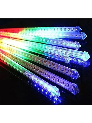 Derin Stok 8 Adet Meteor Kayan Tüp LED Ağaç Bahçe Solar Güneş Enerjili LED S-12