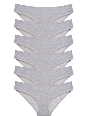 Çerçici 6 Adet Süper Eko Set Likralı Kadın Slip Külot Gri-Royaleks