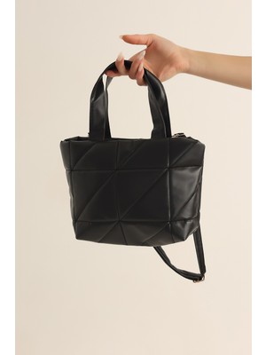 Bug Store Deri Kapitoneli Kadın Tote Çanta