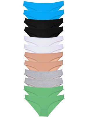 Çerçici 12 Adet Eko Set Likralı Kadın Slip Külot Çok Renkli 5-Royaleks