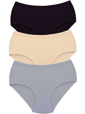 Çerçici 3 Adet Tutku Kadın Yüksek Bel Bato Kalın Lastik Külot S4-Royaleks