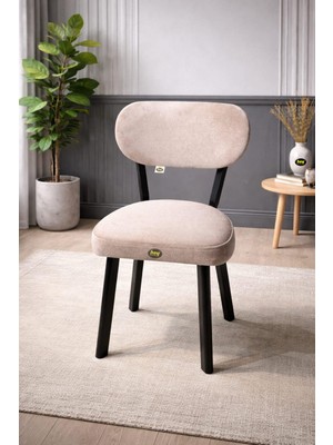 Hey Modüler Mobilya Hey Elma Mutfak Yemek Sandalyesi Salon Balkon Sandalyesi Sütlü Kahve Baby Face Kumaş 1 Adet