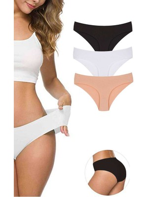 Çerçici 3 Adet Kadın Dikişsiz Lazer Kesim Esnek Iz Yapmayan Külot S4-Royaleks