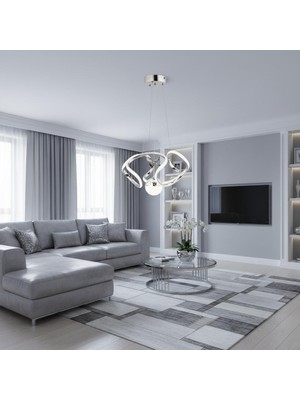 Elizim Home Lighting Siess Tek Toplu Ledli Krom Sarkıt Avize