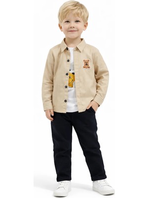 Beboys Erkek Çocuk 3’lü Takım Gömlek Pantolon Tişört