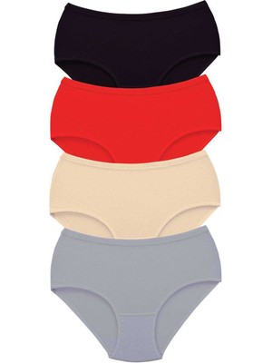 Çerçici 4 Adet Tutku Kadın Yüksek Bel Bato Kalın Lastik Külot S11-ROYALEKS