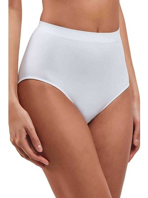Çerçici Elite Lite Kadın Yüksek Bel Dikişsiz Iz Yapmaz Slip Külot Beyaz 811-ROYALEKS