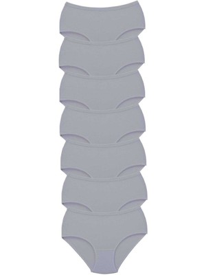 Çerçici 7 Adet Tutku Kadın Yüksek Bel Bato Kalın Lastik Külot Gri-Royaleks