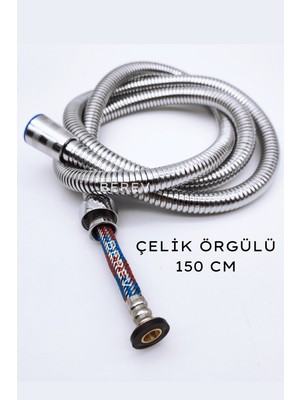 Özgürce Dayanıklı Çelik Örgülü Duş Hortumu 150 Cm, Şık ve Uzun Ömürlü Tasarım