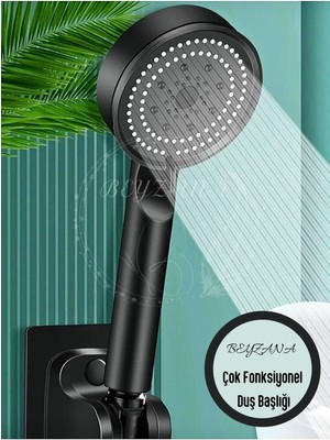 Özgürce 5 Fonksiyonlu Siyah Turbo Fan Su Tasarruflu Duş Başlığı