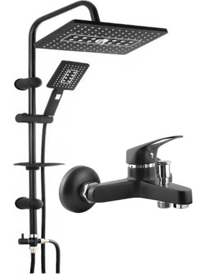 Özgürce Viosa Siyah Lüks Robot Duş Seti ve Banyo Bataryası, Şık Tasarım