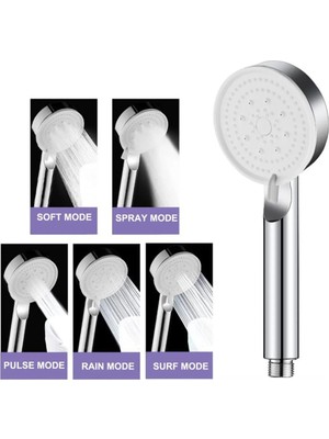 Özgürce Krom 5 Fonksiyonlu El Duşu, Pratik ve Şık Banyo Aksesuarı