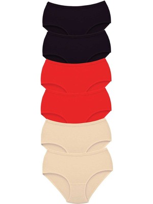 Çerçici 6 Adet Tutku Kadın Yüksek Bel Bato Kalın Lastik Külot S11-ROYALEKS