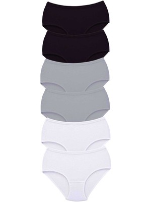 Çerçici 6 Adet Tutku Kadın Yüksek Bel Bato Kalın Lastik Külot S16-ROYALEKS