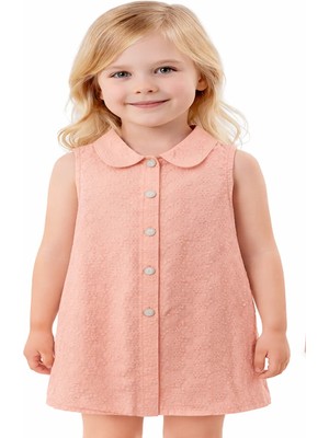 Betüş Kız Çocuk Düğmeli Elbise