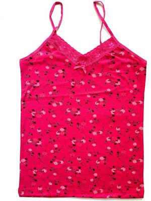 Çerçici Kadın Askılı Desenli Atlet Dantelli Empirme Pamuklu Penye D3-Royaleks