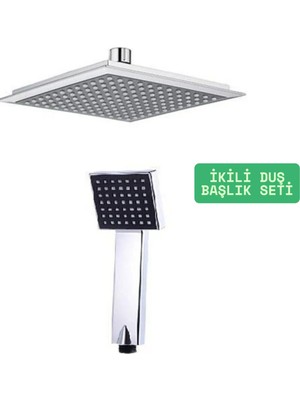 Özgürce Siyah Kare Tepe Yağmurlama ve El Duşu Seti, Şık ve Kullanışlı Tasarım