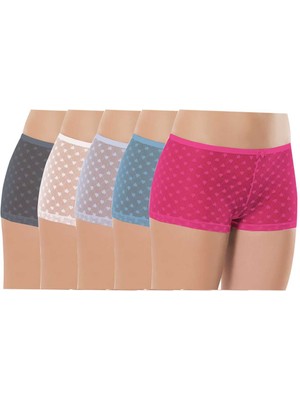 Çerçici 5 Adet Kadın Komple Tül Dantel Boxer Külot-Royaleks