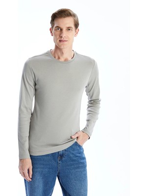 Lc Waikiki Yeni Sezon Bisiklet Yaka Uzun Kollu Penye Erkek Tişört