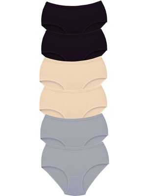 Çerçici 6 Adet Tutku Kadın Yüksek Bel Bato Kalın Lastik Külot S14-ROYALEKS