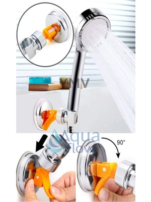 Özgürce 360° Hareketli Vakumlu Duş Tutucu ve Hortum Sabitleme Aparatı