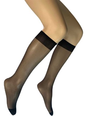 Çerçici Parlak Dizaltı Kadın Çorap 15 Denye Siyah 500-DORE