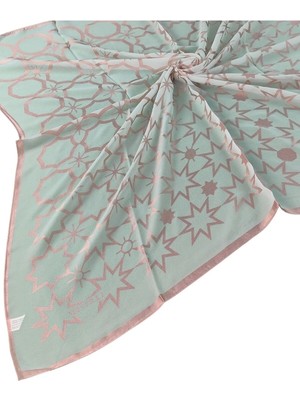 Mim Eşarp ve Şal Mısırlı Eşarpları Yıldız Desenli Devore Eşarp