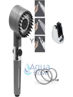 Özgürce Masajlı ve Filtreli Turbo Duş Başlığı Çelik Hortumlu Banyo Seti