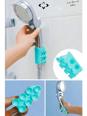 Özgürce Ayarlanabilir Vantuzlu Silikon Duş Başlığı Tutucu ve Askı Aparatı
