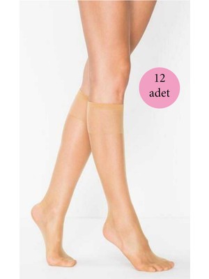 Çerçici 12 Adet Süper Ince 15 Den Mat Pantolon Çorabı Ten-Penti