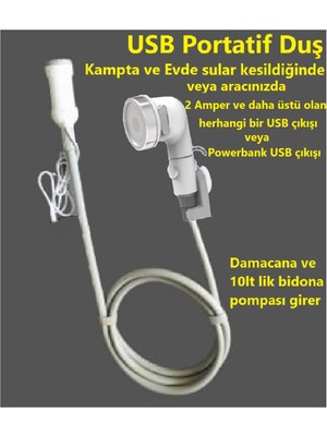 Özgürce Portatif USB Kamp Duşu 10L Su Bidonu ile Kolay Temizlik ve Konfor