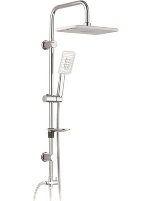 Özgürce Krom Beyaz Yağmurlama Tepe Duş Seti, Şık ve Kullanışlı Tasarım