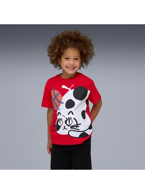 Puma Sporty Cats Çocuk Kırmızı Tişört