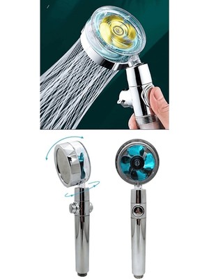 Özgürce Su Tasarruflu 360 Derece Dönebilen Turbo Pervaneli Duş Başlığı