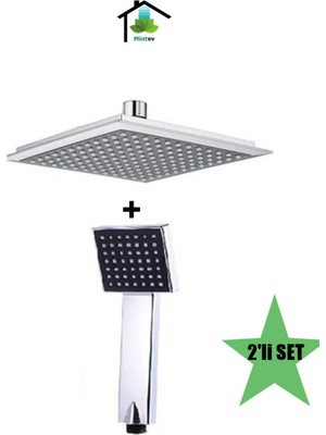 Özgürce Siyah Kare Tepe Yağmurlama Robot ve El Duşu Seti, Lüks Tasarım