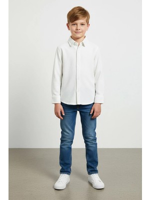 FullaModa Fitilli Düğmeli Erkek Çocuk Gömlek