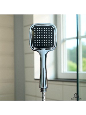 Özgürce Krom Kaplamalı Siyah Paslanmaz Duş Ahizesi, Dayanıklı ve Şık Tasarım