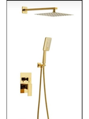 Özgürce Altın Renk Ankastre Duş Sistemi, Şık ve Dayanıklı Tasarım, 5 Yıl Garantili