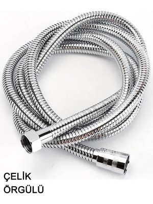 Özgürce Krom Paslanmaz 1,5 M Çelik Banyo Duş Hortumu, Dayanıklı ve Uzun Ömürlü