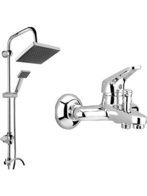 Özgürce Şık Siyah Kare Banyo Duş Seti, Yağmurlama Başlığı ve Robot Bataryası