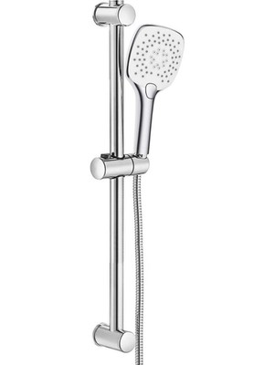 Özgürce Hareketli Sürgülü Duş Seti, 3 Fonksiyonlu, Konforlu ve Şık Tasarım
