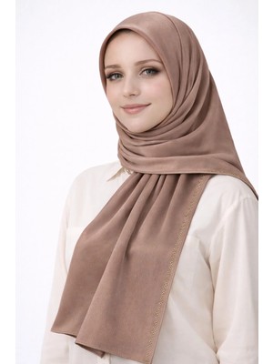 Mim Eşarp ve Şal Mısırlı Eşarpları Taşlı Jan Jan Abiye Şal 75X190 cm