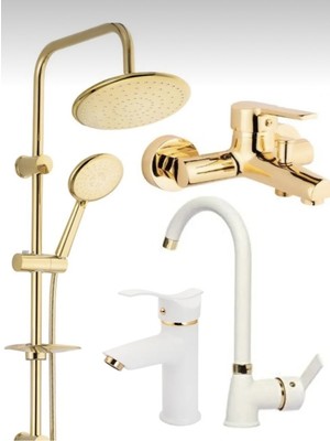 Özgürce Altı Parça Modern Banyo ve Mutfak Batarya Seti, Şık ve Dayanıklı Tasarım