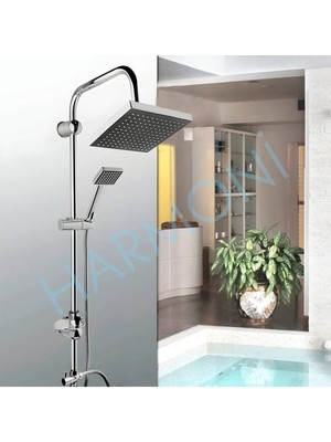 Özgürce Çok Fonksiyonlu Kare Tepe Duş Seti, Modern ve Şık Tasarım