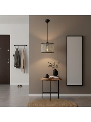 Elizim Home Lighting Antre 20'lik Hasır Görünümlü Abajur Sarkıt Avize