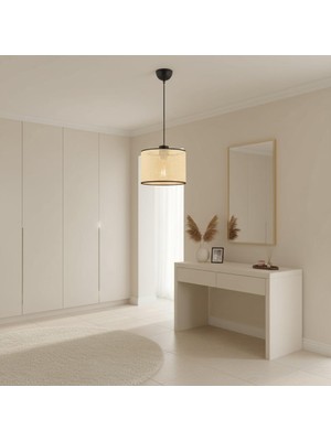 Elizim Home Lighting Antre 20'lik Hasır Görünümlü Abajur Sarkıt Avize