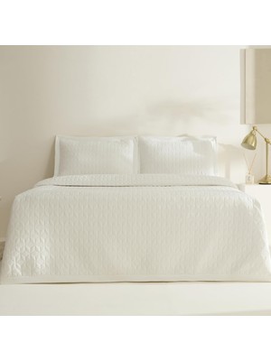 Home Liora Çift Kişilik Yatak Örtüsü Beyaz