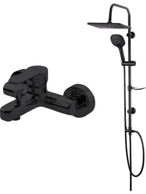 Özgürce Siyah Banyo Bataryası ve Bold Duş Ünitesi Seti, Şık ve Fonksiyonel
